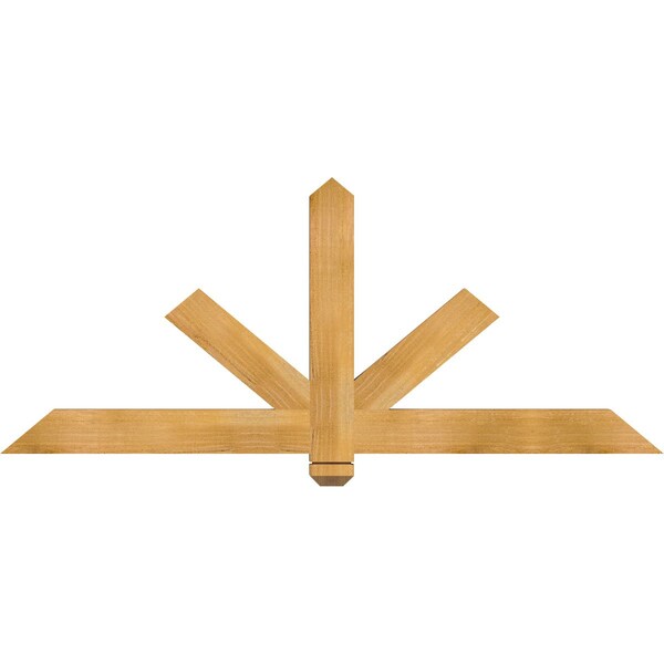 Ekena Millwork Kennewick Rough Sawn Timber Gable Bracket, Western Red Cedar, 60"W x 25"H x 2"D x 4"F, 10/12 Pitch GBW060X25X0204KEN00RWR - main